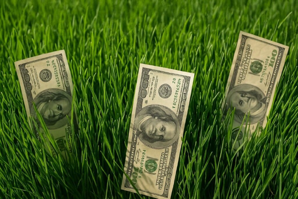 Money in grass