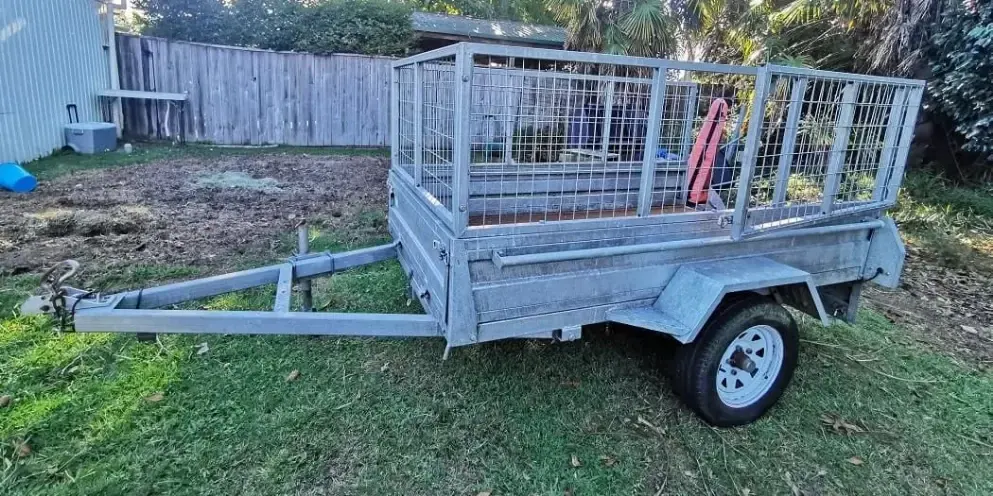 A small lawn mowing trailer My trailer at home
