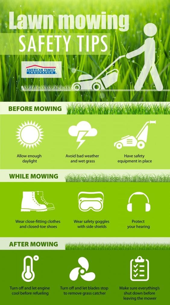 Lawn Mowing Safety Tips Infographic