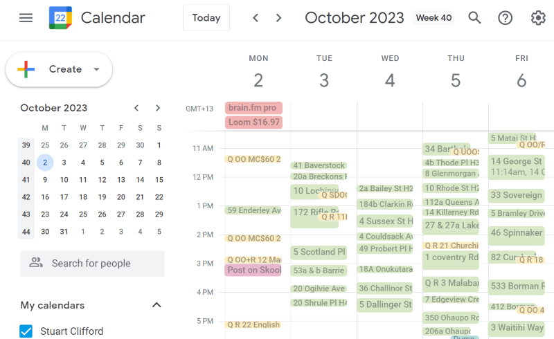 Google Calendar in action