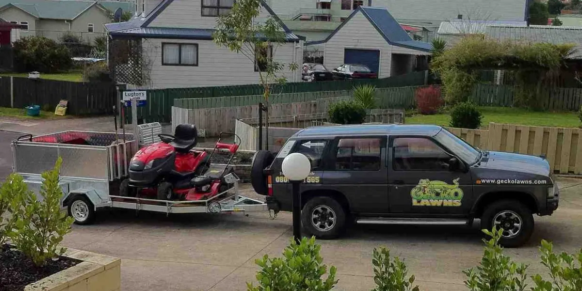 A brand new lawn care trailer