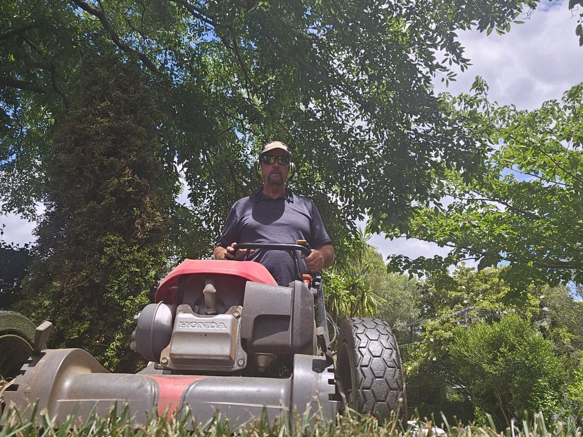 Me mowing a lawn