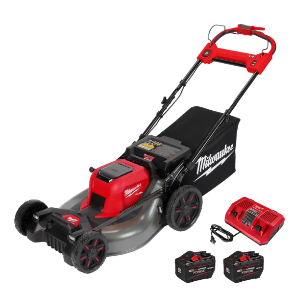 Milwaukee M18 FUEL 21-inch self-propelled mower kit with two batteries and charger