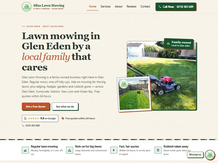 Silas Lawn Mowing website