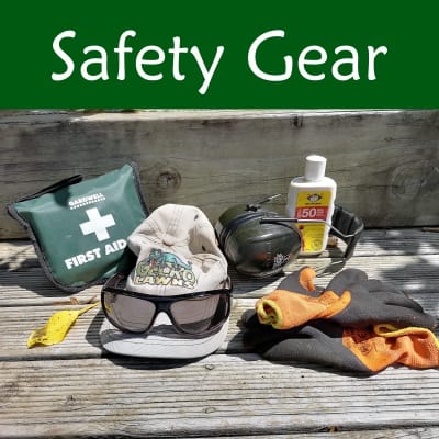 Lawn mowing Safety gear