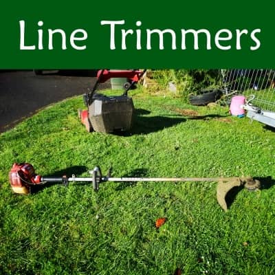 Line Trimmer on lawn
