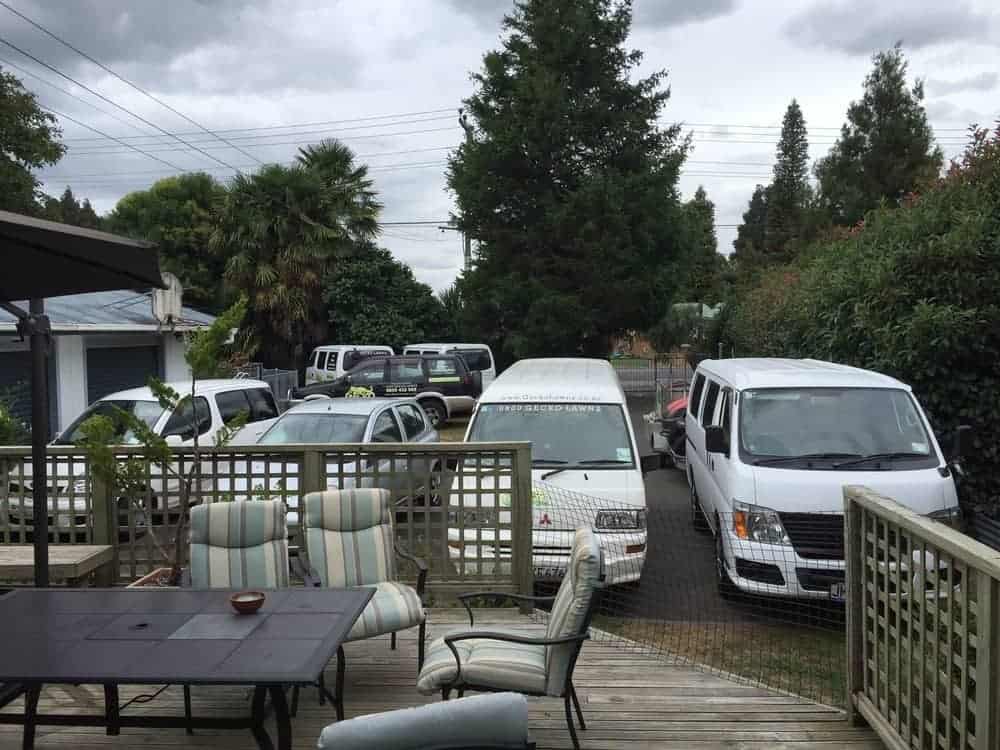 Our yard full of Gecko Lawn vans
