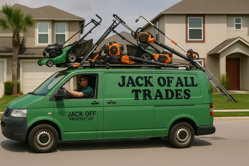 A man offering too many services