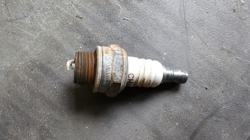 An old spark plug I pulled out of a machine today