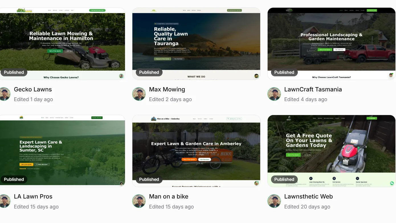 Lawn care websites