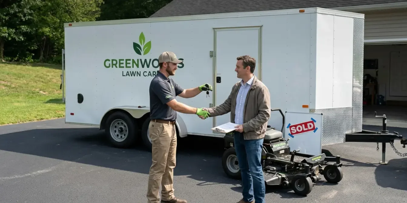 A man buying a lawn care business