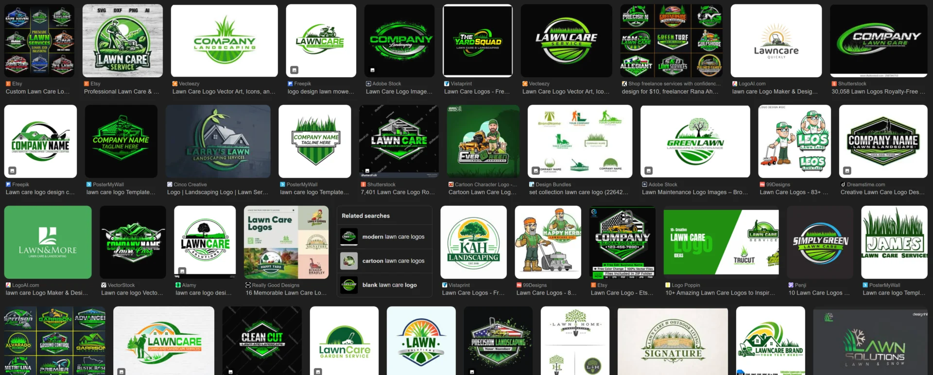 Lawn care business logos.